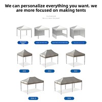 Tente publicitaire commerciale pour exposition 3x3 mètres, structure en aluminium pliable