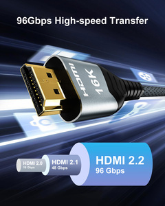 Câble <span class=keywords><strong>HDMI</strong></span> 2.2 16K A434 avancé, têtes dorées, connexion TV UHD, blindage, signal fluide pour ordinateur portable/ordinateur de bureau, haut-parleur - Product Image 3