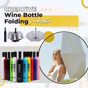 Wholesale Custom Logo Advertise Business Promotion Gift Travel Rainy Sunny 3 Folding <b>Foldable</b> Wine Bottle Density <b>Umbrellas</b> - Product Image 6