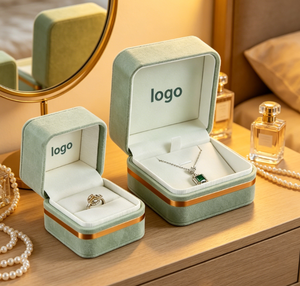 Luxury Plastic Jewelry <b>Box</b> with Buckle Closure Modern Design Premium <b>Box</b> for Rings and <b>Necklaces</b> - Product Image 5