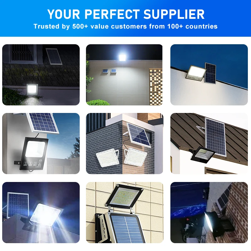 New Model Emergency IP65 Waterproof 100W/200W LED Flood light Exterior radar with Remote Control Solar Powered Flood Lights · image 4