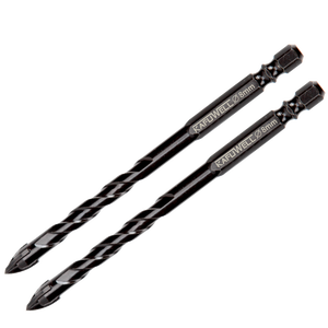 KAFUWELL AI4566G 2pc Set Hexag Multifonctionnel Carrelage Céramique Foret Noir Manche Hexagonal Vis Triangulaire Céramique Foret - Product Image 1