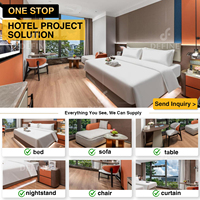 Solution clé en main pour aménagement de chambre d'hôtel moderne et complet, mobilier d'hôtel de luxe 5 étoiles personnalisé pour appartements hôteliers