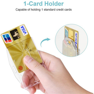 Wholesale manufacturer of plastic hard card sleeves, transparent horizontal and vertical dual-use <b>ID</b> card protectors with - Product Image 3
