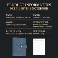 Libreta Personalizada con Logotipo de Empresa, Estilo Vintage A5, Recargable, con 6 Anillas, Diario de Cuero Mate