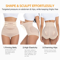 Culottes gainantes à double couche, effet ventre plat et hanches galbées, contrôle moyen, haute élasticité, croisées, vente en gros directe usine