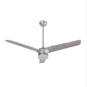 Modern and Simple 52-Inch 3 Blade Ceiling Fan with LED Light for Home Office Wood Iron Body DC Motor - Product Image 1