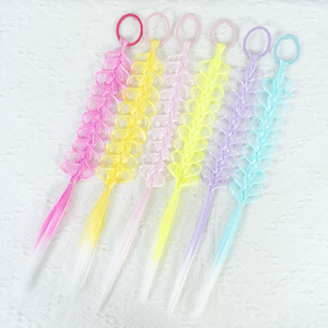 Gradient Fishbone <b>Braid</b> Wig Hair Tie Colorful Lacet <b>Braid</b> Elastic Hair Rope Girls Performance Party Dress Up - Product Image 3