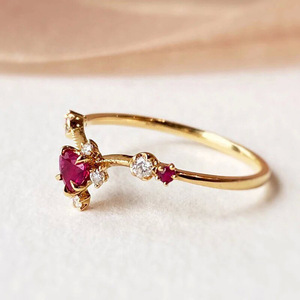 Anello Principessa con Cuore Floreale Micro Pave per Donne, Elegante Gioiello da Dito alla Moda - Product Image 4
