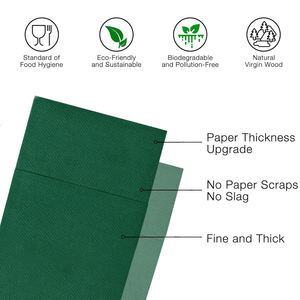 Serviettes en papier vertes effet lin avec poche, 50 pièces, serviettes pliées pour la décoration <span class=keywords><strong>de</strong></span> fête, la salle <span class=keywords><strong>de</strong></span> bain ou le restaurant - Product Image 3