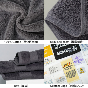 Ensemble de serviettes Mofisi 6 pièces 100% coton gris, serviettes de bain personnalisées, GSM durable, ensembles de salle de bain - Product Image 2