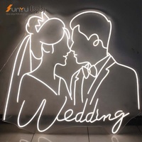 DropShipping Décoration de fête de mariage Décoration d'évènement Enseigne au néon Let's Party Happy Wedding Light For Wedding Decoration Supplies