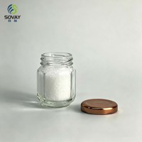 Pot alimentaire en verre octogonal miniature à col fileté 4,5*6,0 cm 30 ml – Contenant transparent polyvalent pour la maison et la vente en gros commerciale