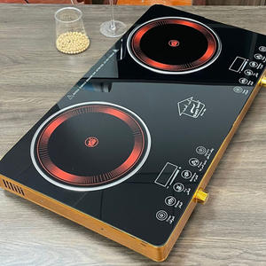 Индукционная плита 2200 Вт, профессиональная, для ресторанов, Eurokera, портативная, с полной индукционной поверхностью, 2 конфорки - Product Image 1