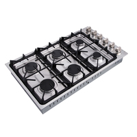 Professionnel 48 pouces. Tables de cuisson au gaz naturel avec 6 brûleurs scellés Plaque chauffante en acier inoxydable