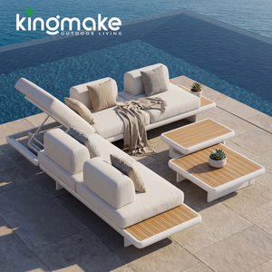 Modernos Sofás de Jardín en Forma de <span class=keywords><strong>L</strong></span> de Aluminio, Muebles de Exterior, Sofás de Patio, Conjunto de Muebles de Jardín - Product Image 6