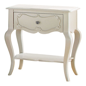Pearl White 1-<b>Drawer</b> Nightstand With Shelf <b>Storage</b> <b>Drawer</b> Bedroom Furniture - Product Image 2