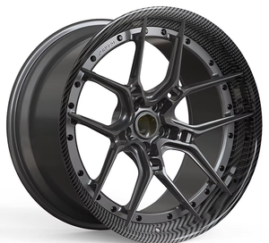 Cerchi in Lega di Carbonio Forgiati in 2 Pezzi di Grado Professionale per Drag Racing, Concavi, Nuovi Cerchi Auto di <span class=keywords><strong>Lusso</strong></span> Hyper Black - Product Image 3