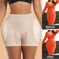 Shorty sculptant rembourré pour les hanches, sexy, en dentelle et résille, avec effet ventre plat et rehausseur de fesses