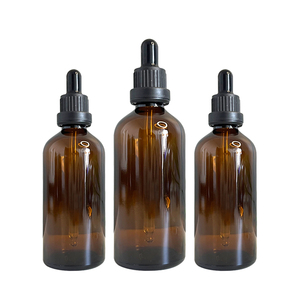 50ml 100ml Eco-friendly <b>Amber</b> <b>Glass</b> Dropper <b>Bottle</b> with Screen Printing for Hair Growth Serum and Essential Oil Packaging - Product Image 5