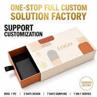 Boîte à tiroir en carton rigide personnalisée de luxe pour cosmétiques haut de gamme, emballage coulissant premium avec design de logo