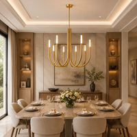 Moderner Luxus-Kerzenleuchter aus Goldmetall und Acryl für Esszimmer, Wohnzimmer, Foyer und Schlafzimmer