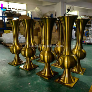 LEDA Wholesale Luxury Metal Flower Vase <b>Gold</b> Silver White <b>Black</b> Vase Shaped Wedding Table Centerpiece <b>Decoration</b> Elegant - Product Image 6