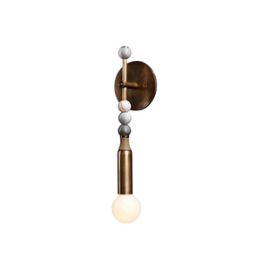 Lámpara de pared de cobre y mármol, LED E27 220V, para dormitorio, sala de estar, hotel, restaurante - Product Image 5