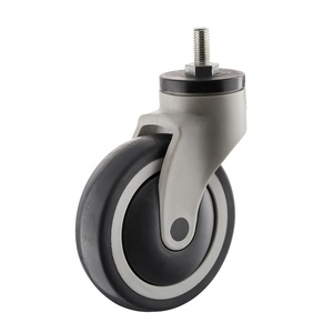 5 Zoll Gesamt bremse Krankenhaus bett rolle mit <span class=keywords><strong>TPR</strong></span> Rad medizinische Ausrüstung Werkzeug wagen Nachlauf 125mma Krankenhaus wagen Rollen rad - Product Image 2