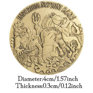 عملة تذكارية نحاسية مطلية تحمل صورة بوسيدون، ملك البحر، هدية تذكارية للمقتنين - Product Image 3