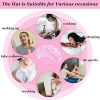 Gorro de Satén Personalizado al por Mayor para Mujer, Gorro para Dormir, Banda Ancha Ajustable, Suave, para Cabello Rizado, Playa, Deportes al Aire Libre, con Logotipo