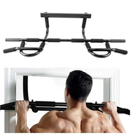Barre de traction murale pour fitness à domicile avec poignées en EVA, installation facile, fixation par vis pour porte, tube en acier noir