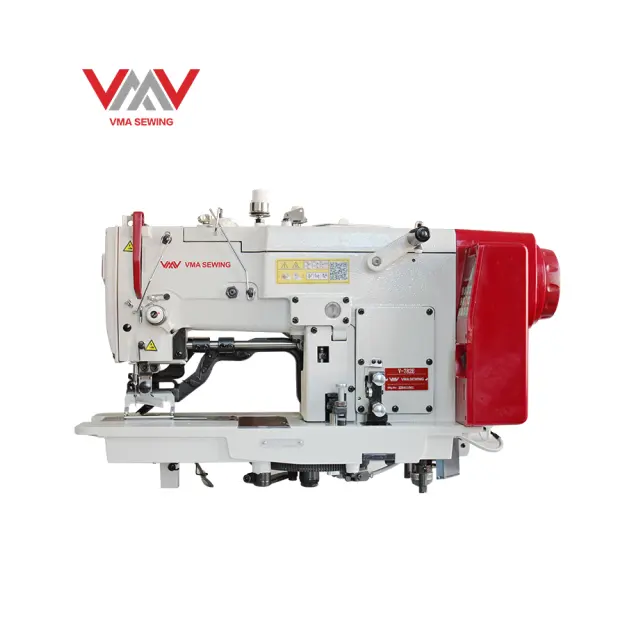 מכירה ישירה במפעל VMA סין מכונות ביגוד תעשייתיות מכונת תפירה מכונת חיתוך כפתור הנעה ישירה