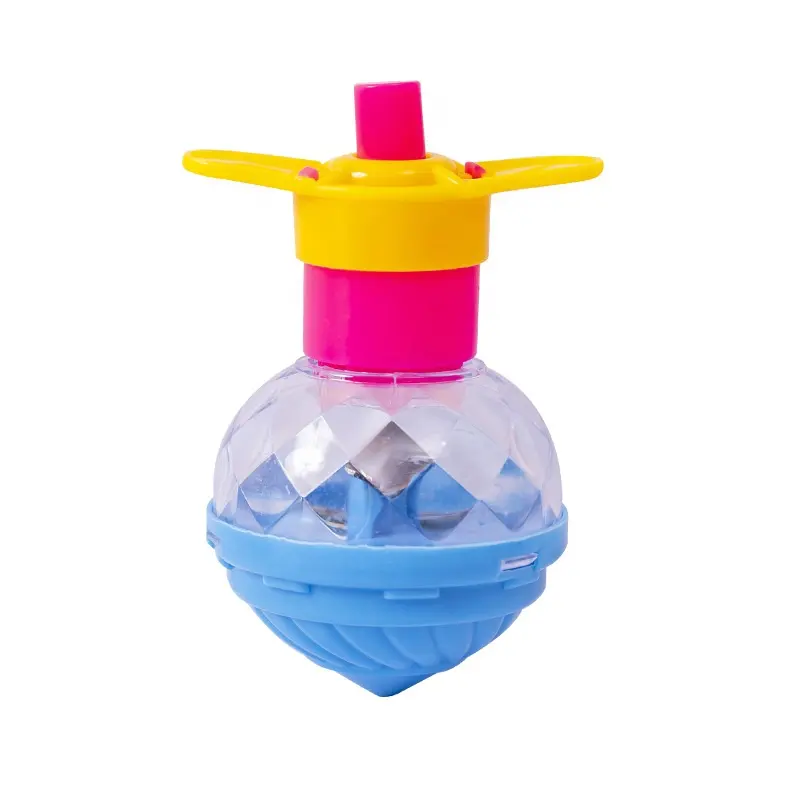 Children's toys with launcher flash wooden spinning top dreidel gyro small toy for kids Plastic Shooting ring laser gyroscope