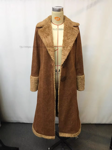 Women's Vintage Fleece-<b>Lined</b> Long <b>Coat</b> for Warmth in Fall and Winter Fashion - Product Image 5