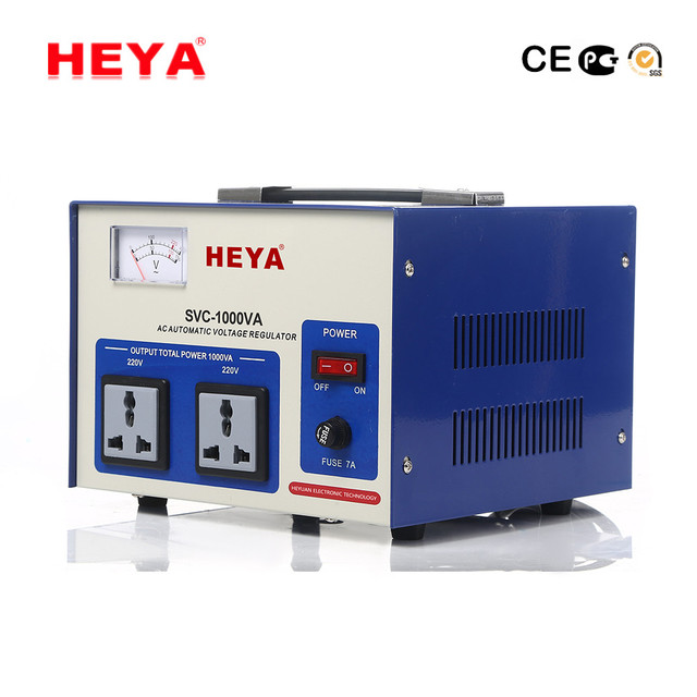 High Precision 1KVA Single Phase Copper SVC Servo Motor Voltage Stabilizer 220V Portable LCD Display Digital CPU Control AC