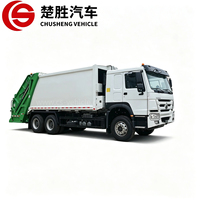 Camion à ordures compacteur arrière de 18 mètres cubes HOWO 6x4, camion de transport de déchets sanitaires
