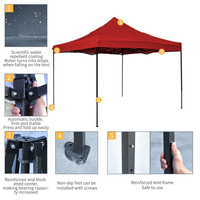 Carpa Publicitaria 3x3 con Logotipo Impreso, Carpa Plegable para Exteriores, Impermeable y Resistente, de Cuatro Esquinas, Interior/Exterior, de Poliéster