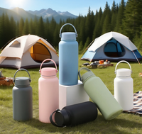 Bouteilles d'eau de sport en acier inoxydable de grande capacité, écologiques, anti-fuite, portables, de qualité supérieure, 10 couleurs, 22 oz, 34 oz, 40 oz