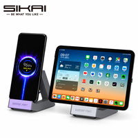 Support de téléphone géométrique SIKAI, support de téléphone de bureau, support de bureau minimaliste, accessoire de bureau technologique, configuration de jeu, espace de travail à domicile