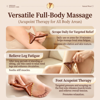 Peigne de massage en bois de santal doré naturel et corne de mouton, outil de Gua Sha pour le visage et le corps, pour la relaxation des tendons, vente en gros d'usine, OEM