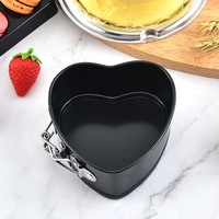 Moule à gâteau en forme de cœur de 4 pouces, antiadhésif, en acier au carbone, pour cheesecake, dessert, logo personnalisé OEM, passe au lave-vaisselle