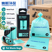 Sacs à déjections canines biodégradables imprimés sur mesure, anti-fuite, rouleaux faciles à déchirer, OEM ODM, marque privée pour la vente en gros