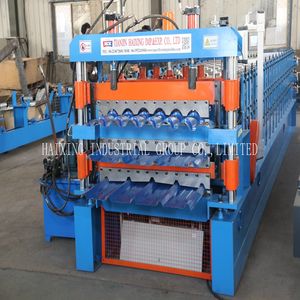 Feuille de toiture en métal en aluminium de tuile de toit de trois couches faisant le petit pain formant la machine - Product Image 2