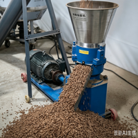 Nueva Máquina de Pellets Agrícolas de Alta Resistencia con Motor de Cobre Puro, Salida Antiderrames, Tamaño de Pellets Personalizable, Procesamiento de Alimentos para Granjas