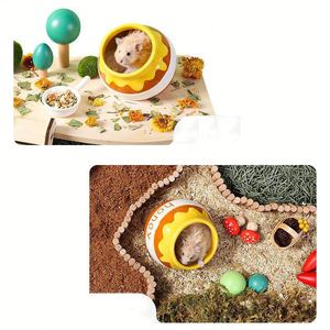 Nouveau Nid en Céramique pour Hamster – Maison d'Été Moderne Écologique et Rafraîchissante avec Design Ours Doré – Anti-Taupe – Fournitures Intérieures et Extérieures - Product Image 4