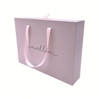 Boîtes rigides d'emballage d'invitation de mariage de vêtements de luxe avec revêtement UV gaufrage éponge doublure rose tiroir coffrets cadeaux ruban