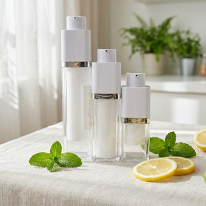 Square Acrylic Airless <b>Pump</b> <b>Bottle</b> Cosmetic Serum Lotion Dispenser White Vacuum <b>Pump</b> - Product Image 6
