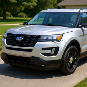 Déflecteur d'air en fibre de carbone LH Ford Explorer 2016-2017 P0177 Style sportif Installation avec ruban adhésif 3M Protection contre le vent et les insectes extérieure - Product Image 2