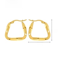 Boucles d'oreilles huggie en bambou en forme de cœur épais, plaquées or 18 carats, en acier inoxydable, imperméables, en gros, bon marché, vintage, pour femmes, accessoires